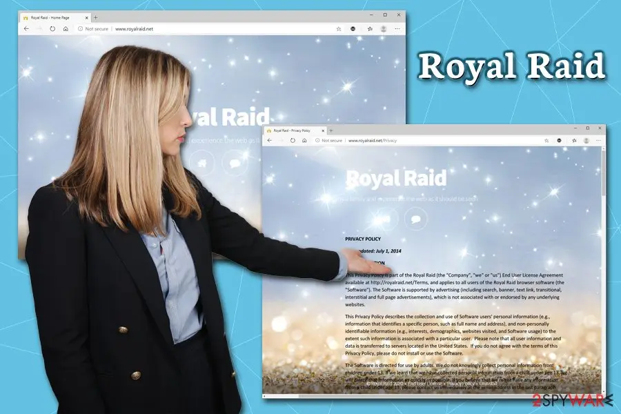 Royal Raid: ads redirect extension collects data