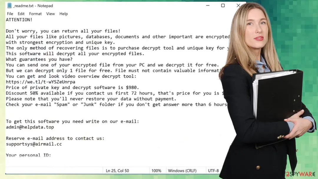 Screenshot of Rrbb ransomware: virus