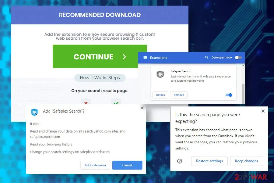 Screenshot of Safeplex Search: redirect