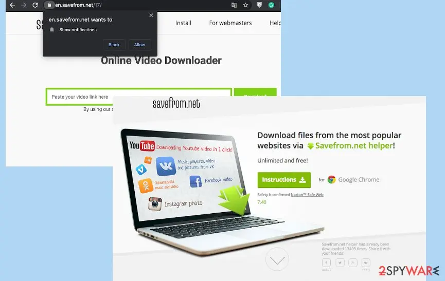 Savefrom.net helper, SafeForm Helper: savefromnet potentially unwanted