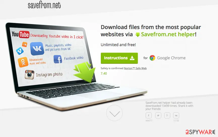 Savefrom.net helper, SafeForm Helper: savefromnet virus