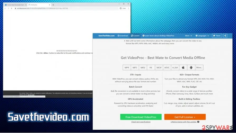 VideoProc converter advertisement on SaveTheVideo.com in 2020