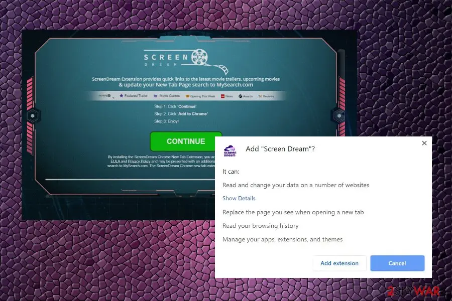 Screenshot of Screen Dream: newtab