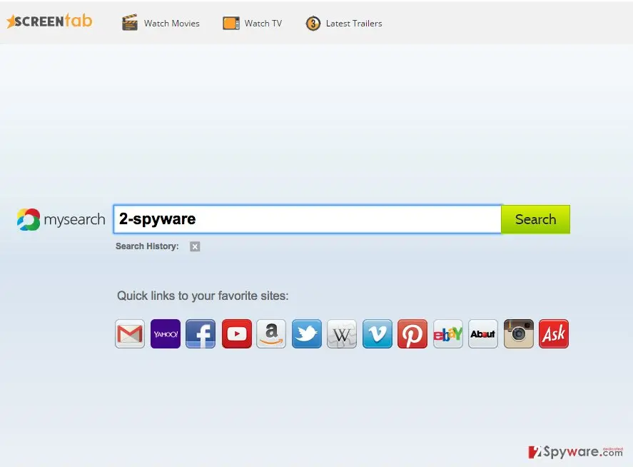 Screen Tab virus: illustration