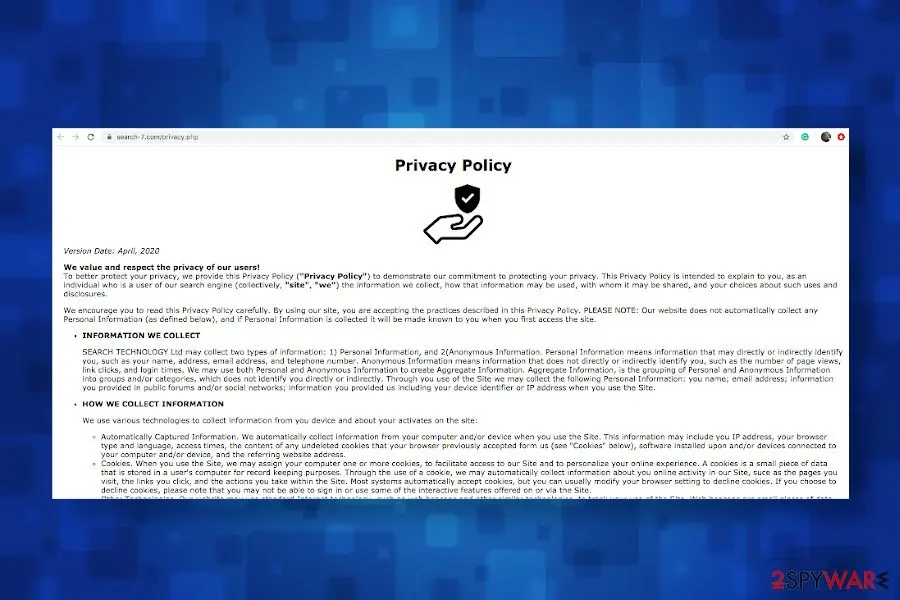 Search-7.com: search 7 com privacy issues