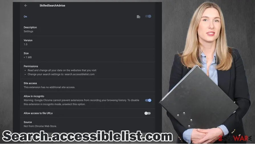 Search.accessiblelist.com browser hijacker: search accessiblelist com redirect pup