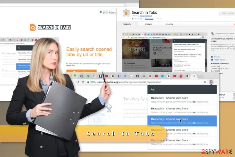 Search In Tabs virus: screenshot
