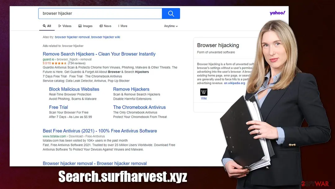 Search.surfharvest.xyz: search surfharvest xyz browser hijacker virus