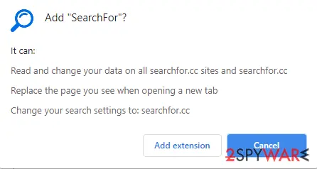 SearchFor: permission to add