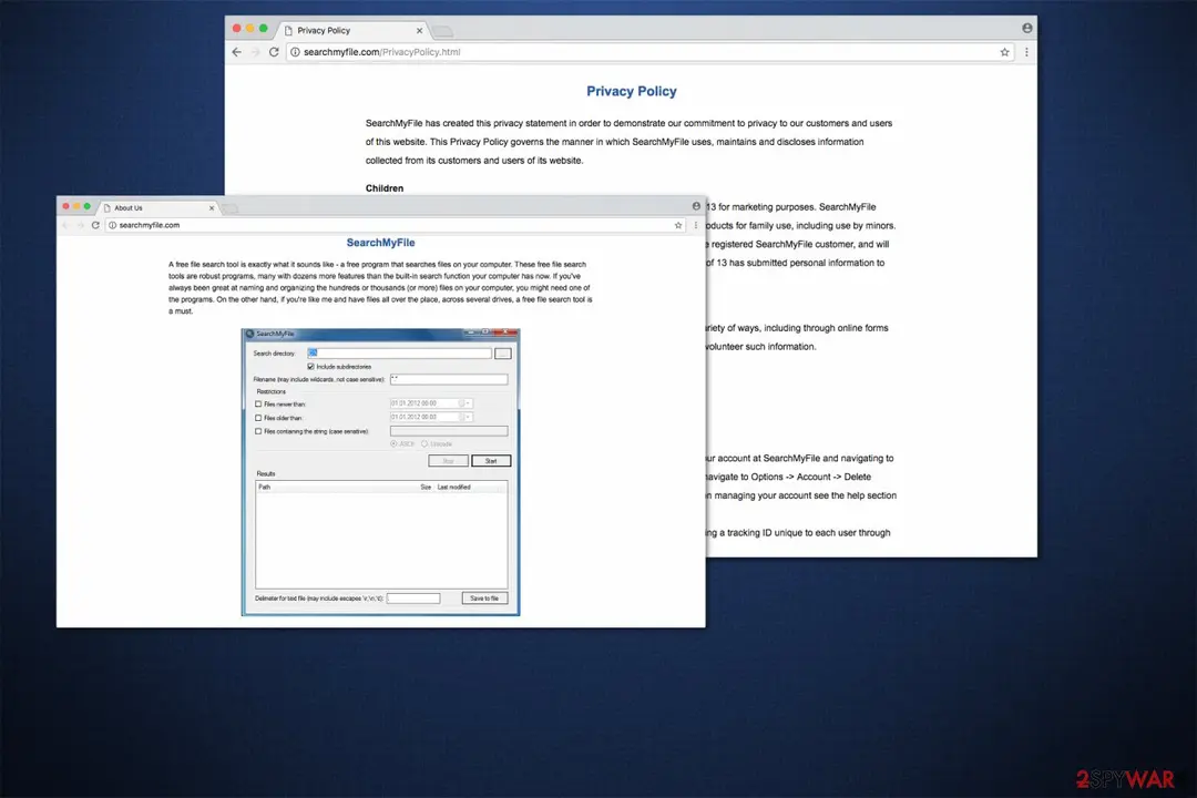 SearchMyFile: virus offers fraudulent services