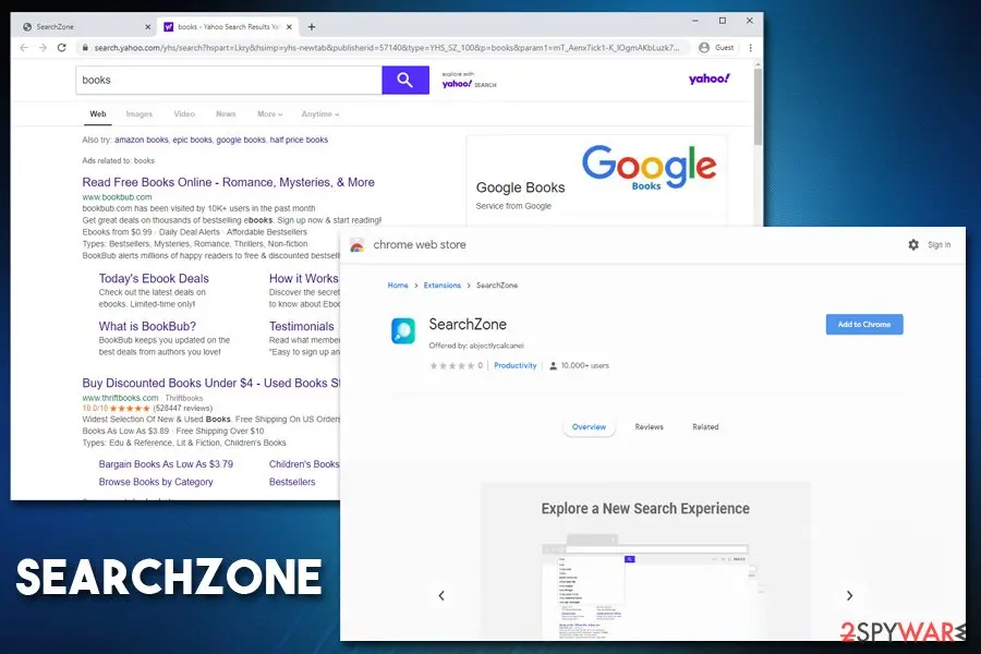 Screenshot of SearchZone: virus