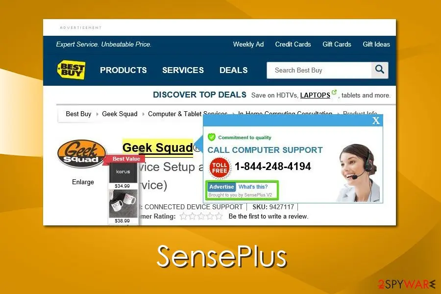 Ads by SensePlus: senseplus adware ads