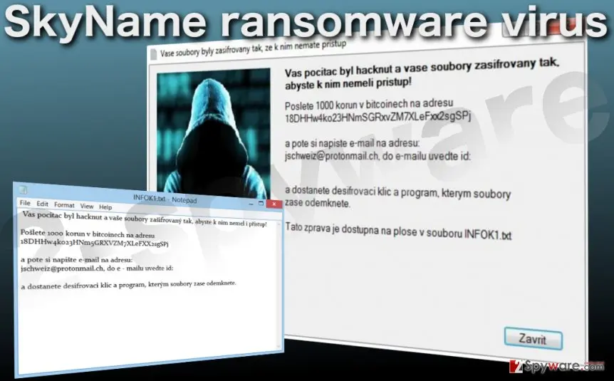 SkyName ransomware virus: screenshot