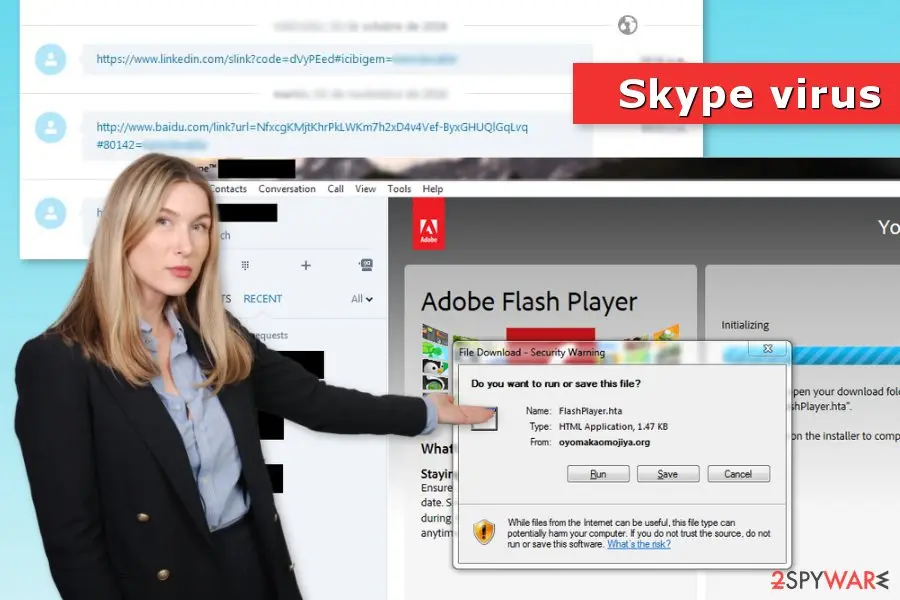 Screenshot of Skype virus: screenshot