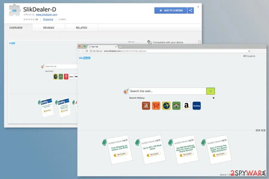Screenshot of Slikdealer.com: slikdealer virus