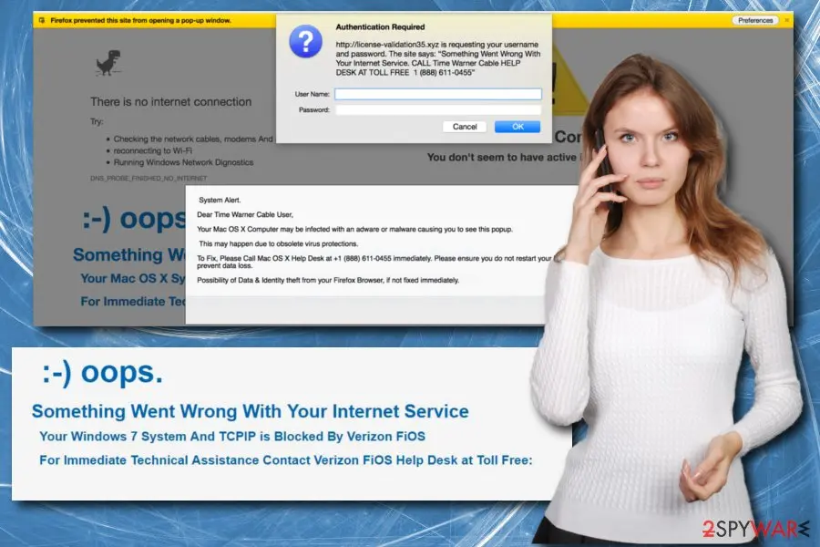 Something went wrong with your Internet Service: adware