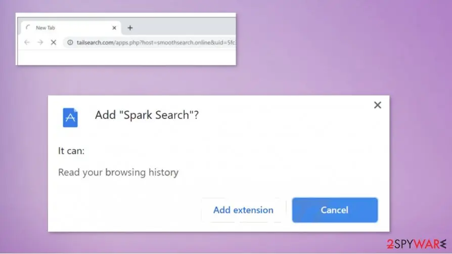 Screenshot of Spark Search: virus