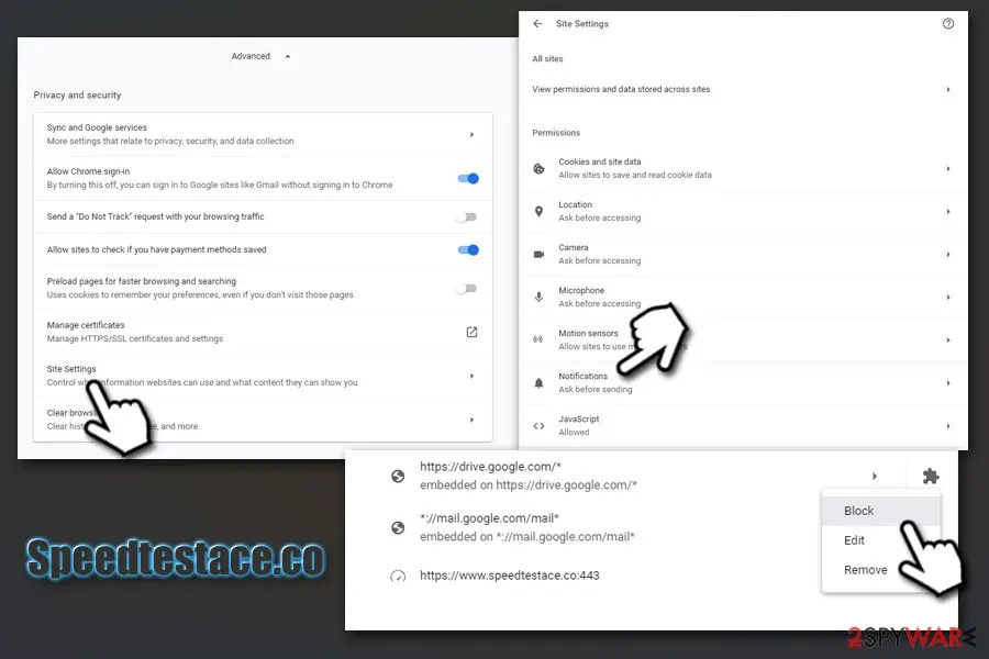 Speedtestace.co: speedtestace co remove notifications via google settings