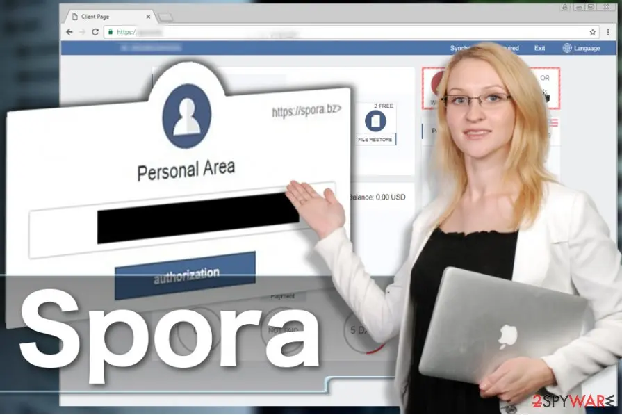 Spora ransomware virus: illustration