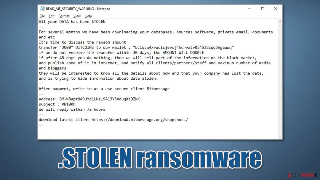 .STOLEN ransomware: stolen ransomware virus