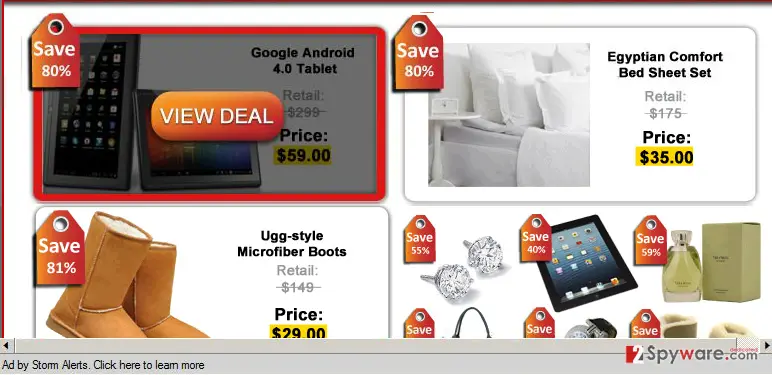 Storm Alerts pop: storm alerts ads
