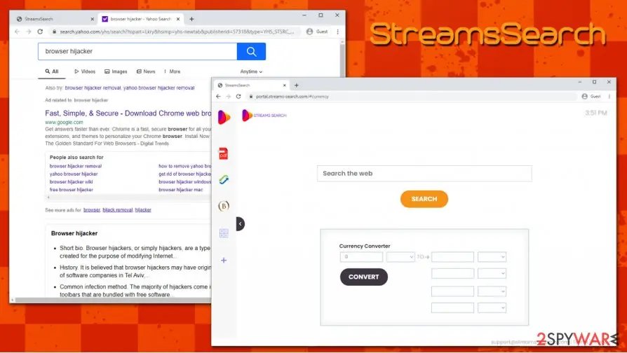 StreamsSearch: potentially redirects to yahoo