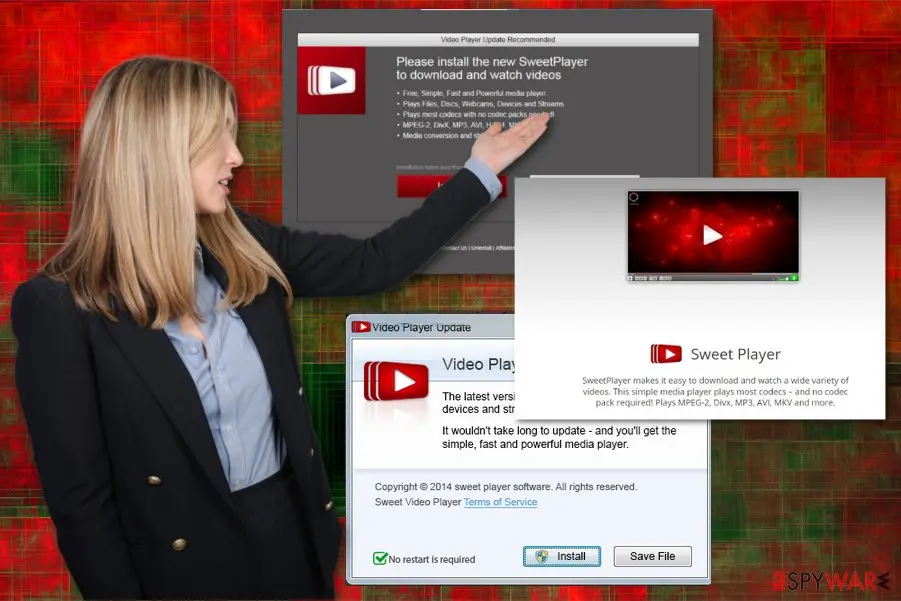 Screenshot of SweetPlayer: virus