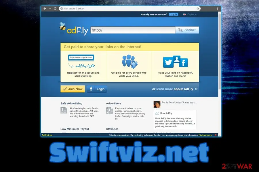 Swiftviz.net: swiftviz net pop ups redirects adware