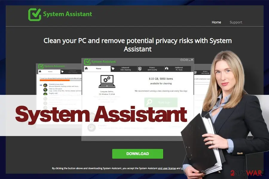 Screenshot of System Assistant: malware