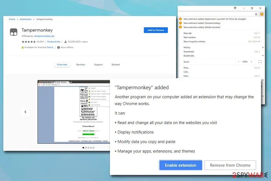 Tampermonkey: browser addon userscript manager