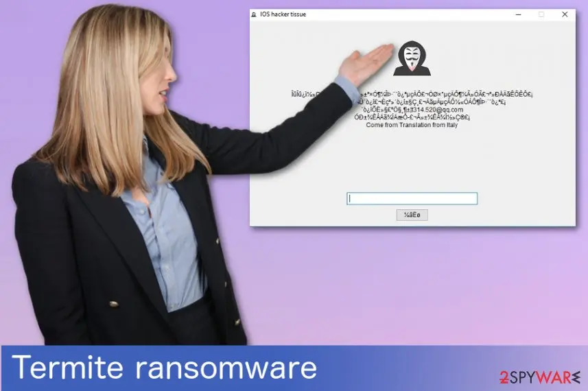 Screenshot of Termite ransomware: screenshot