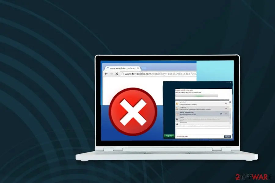 Terraclicks: virus detection pop up