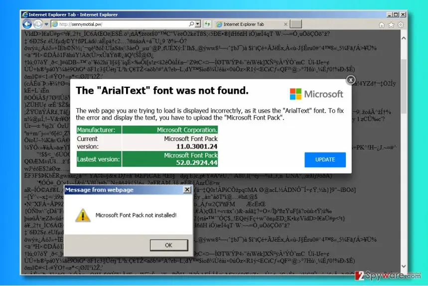 The ArialText font was not found" ads: the arialtext font was not found malware