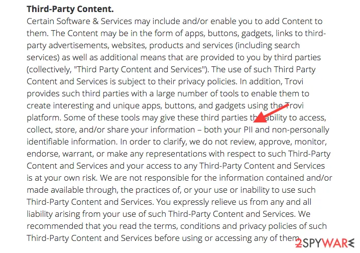 Trovigo.com: the privacy policy of trovigo com virus