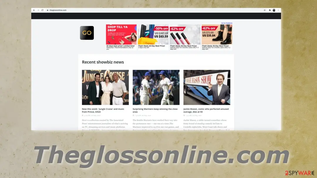 Screenshot of Theglossonline.com: theglossonline com
