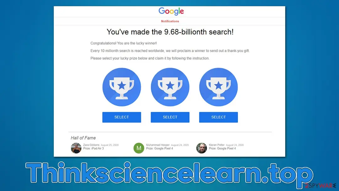 Thinksciencelearn.top: thinksciencelearn top scam adware
