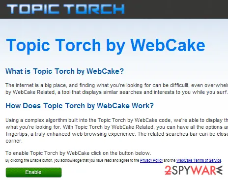 Screenshot of Topic Torch: ads