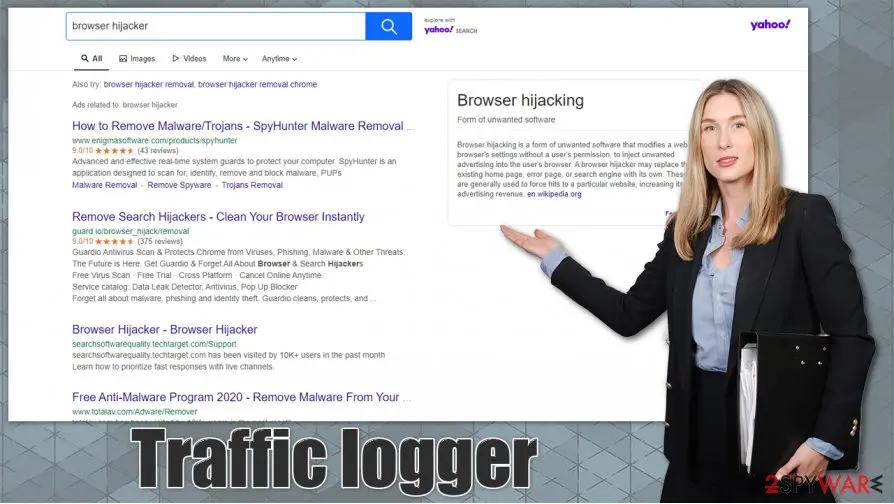 Screenshot of Traffic logger: redirect