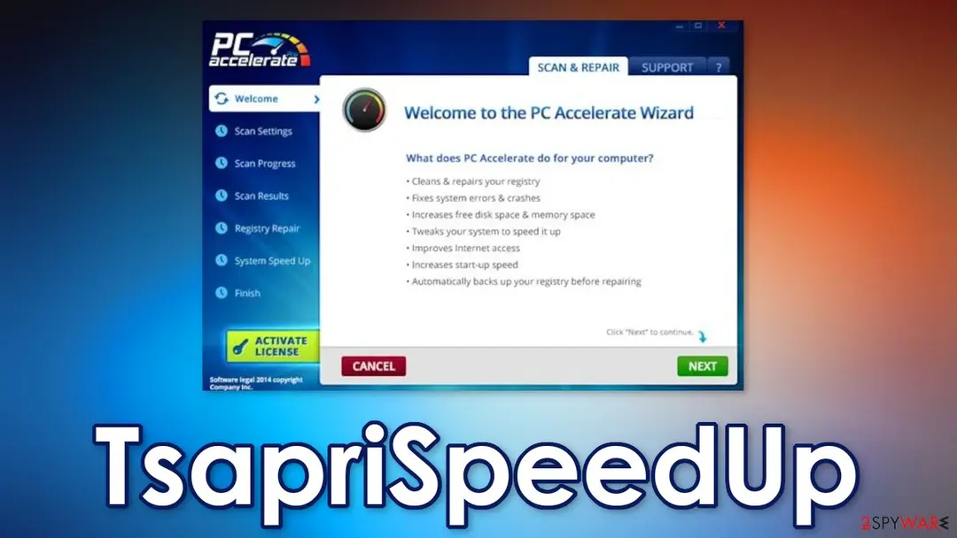 Screenshot of TsapriSpeedUp: screenshot