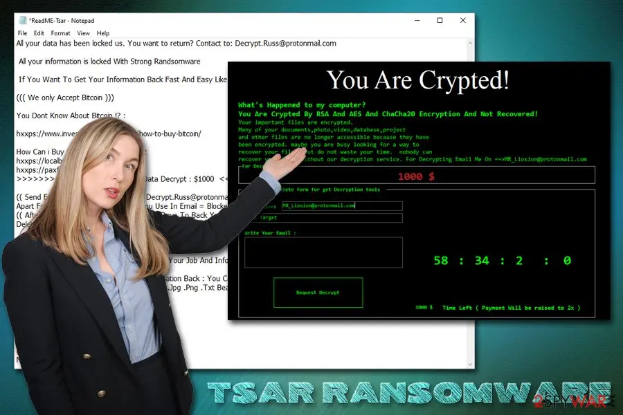 Tsar ransomware: asks for 1000 ransom