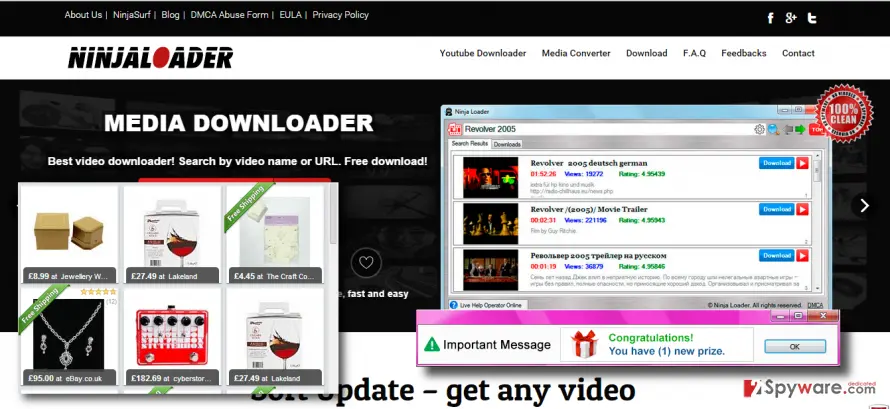 Ninja Loader ads: uninstall