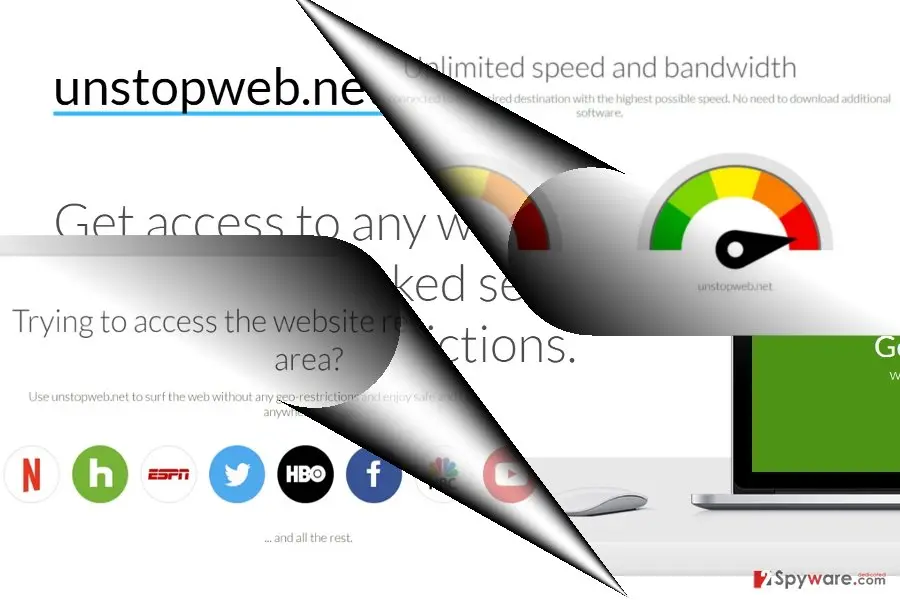 Screenshot of Unstopweb.net ads: unstopweb2