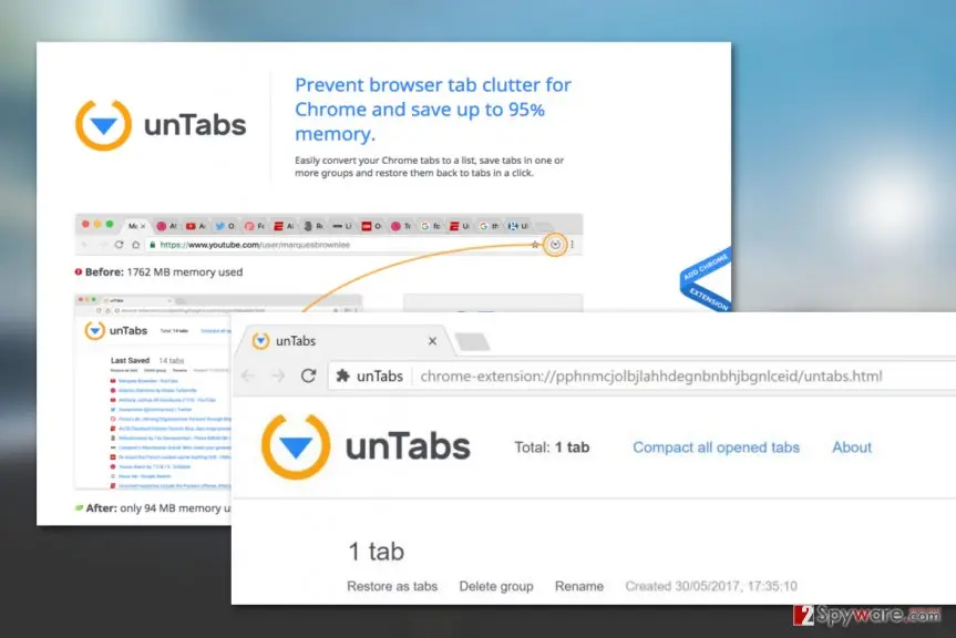 unTabs extension virus: untabs virus