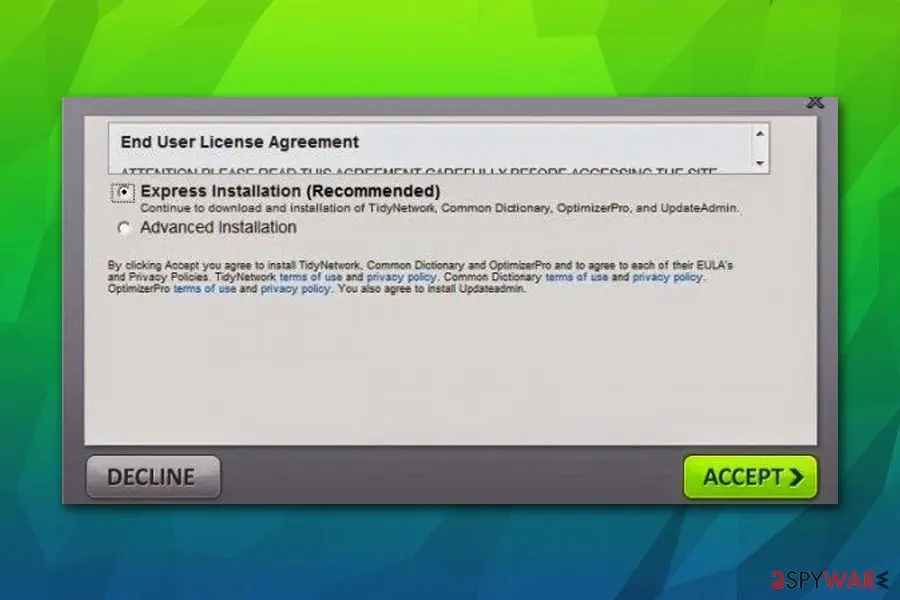 UpdateAdmin: distributed via software bundling