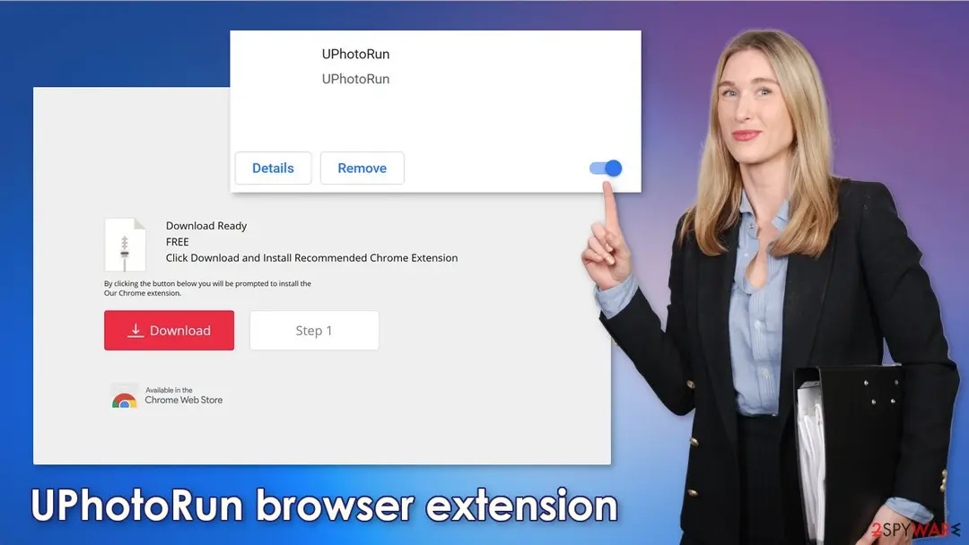 Screenshot of UPhotoRun: browser extension
