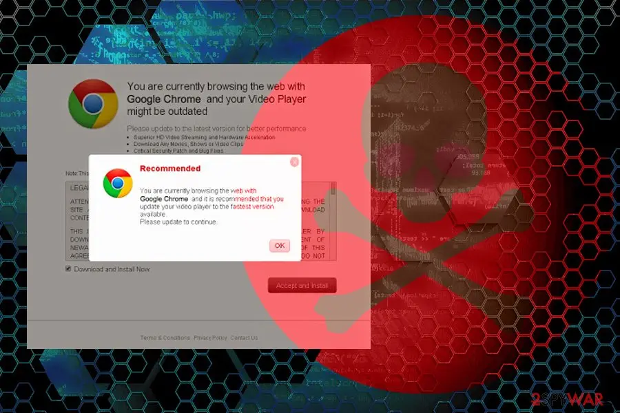 Urgent Chrome Update ads: adware fake alert