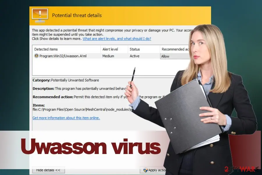 Screenshot of Uwasson: malware 1