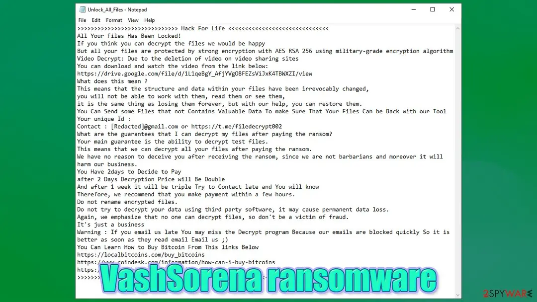 VashSorena ransomware: file locking virus