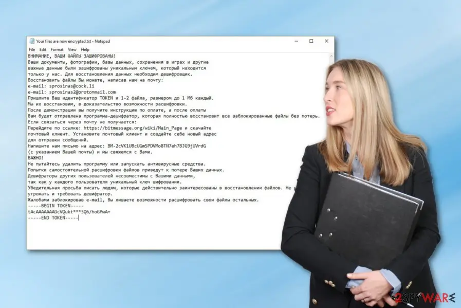 Screenshot of VegaLocker: virus
