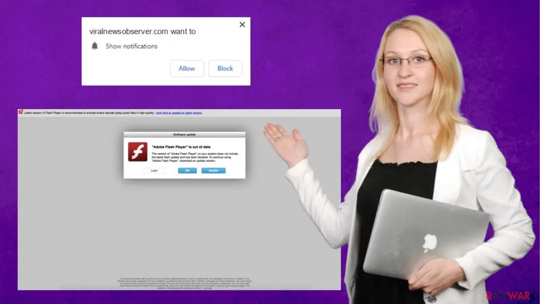 Screenshot of Viralnewsobserver: notification virus